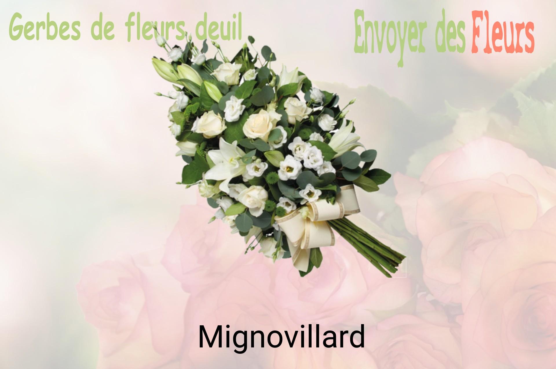 Gerbe de fleurs de deuil livrée à Mignovillard